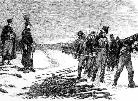 Шведские войска сдают оружие русскому командованию