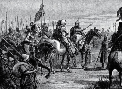 Князь Михаил Скопин-Шуйский встречает шведского воеводу Делагарди близ Новгорода (1609 г.)