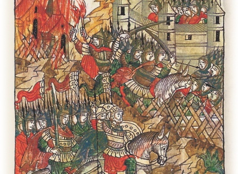 Войско Юрия Долгорукого встает около города Семынь. Половцы берут острог и зажигают посад.