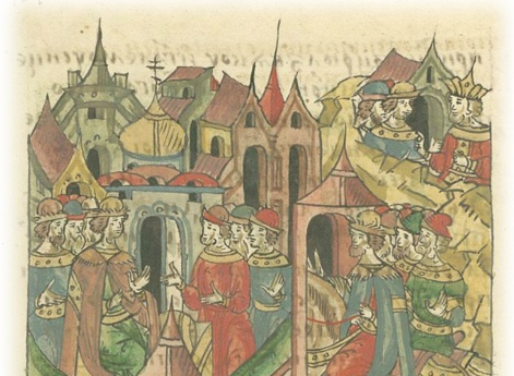 О великом князе Михаиле Александровиче Тверском. Отец Михаила, князь Александр Михайлович,  приходит из Орды в Тверь с ярлыком на великое княжение и посылает во Псков за княгиней и детьми.